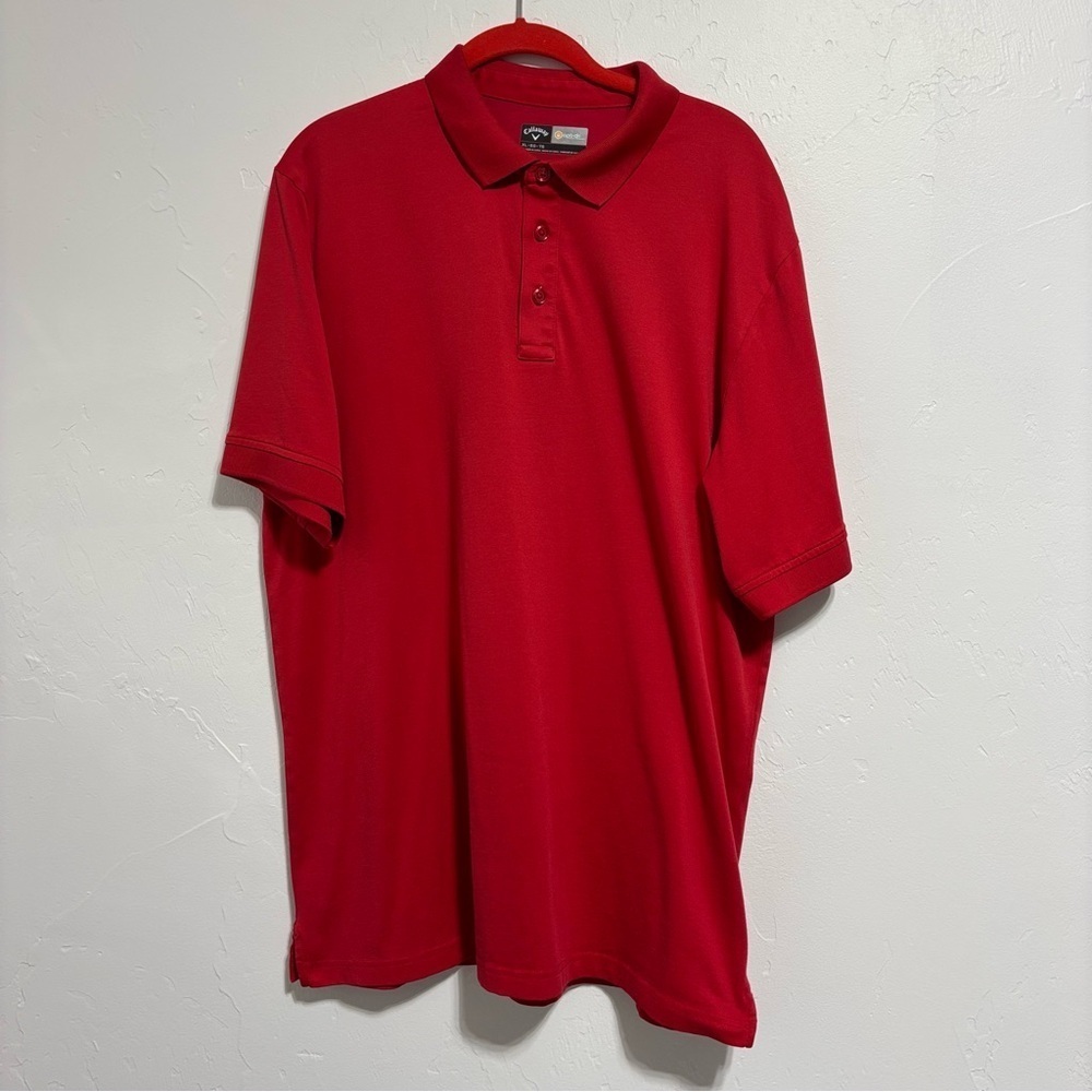 Callaway Opti Dri Men's XL Golf Polo Short Sleeve Shirt Red Athletic Cotton Blen